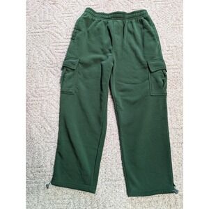 Mickey 62 2XL Green cargo sweatpants with cinch-tie cuffs. 5 pockets